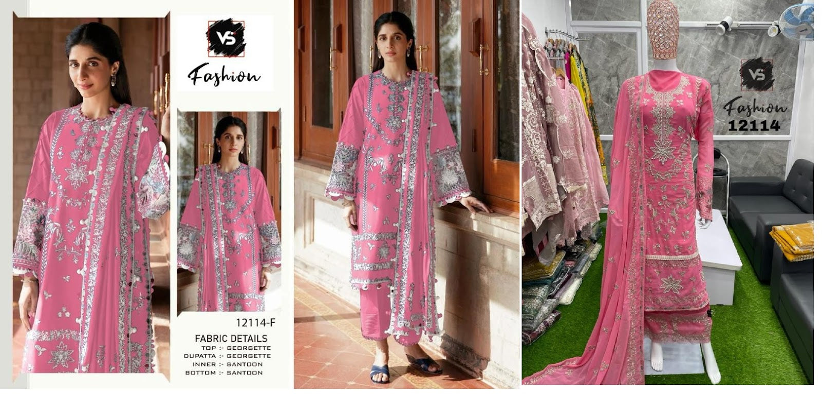 12114 Vs Fashion Georgette Pakistani Salwar Suits