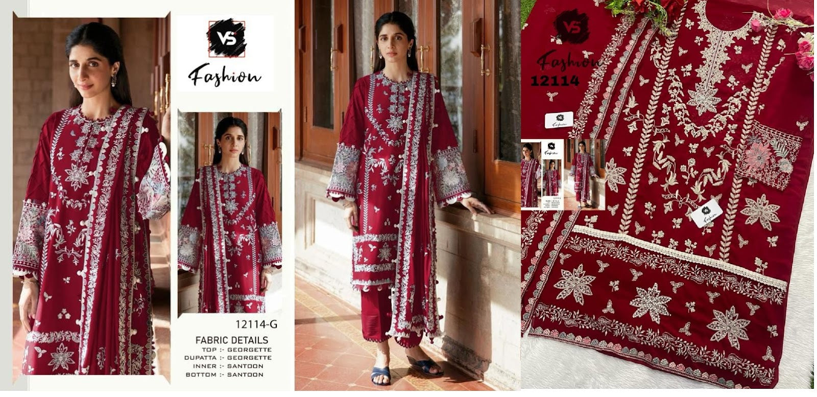 12114 Vs Fashion Georgette Pakistani Salwar Suits
