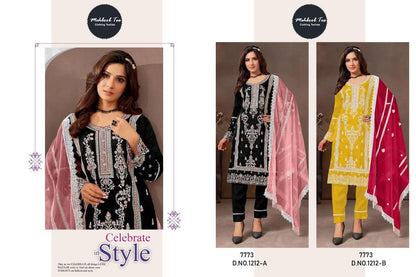 1212 Mehboob Tex Organza Pakistani Salwar Suits