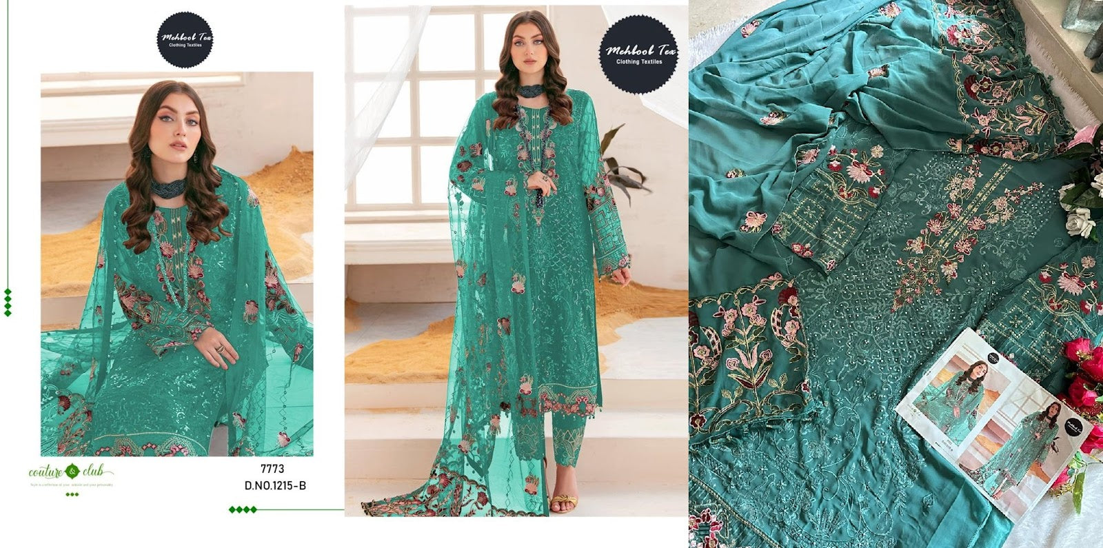 1215 Mehboob Tex Georgette Pakistani Salwar Suits