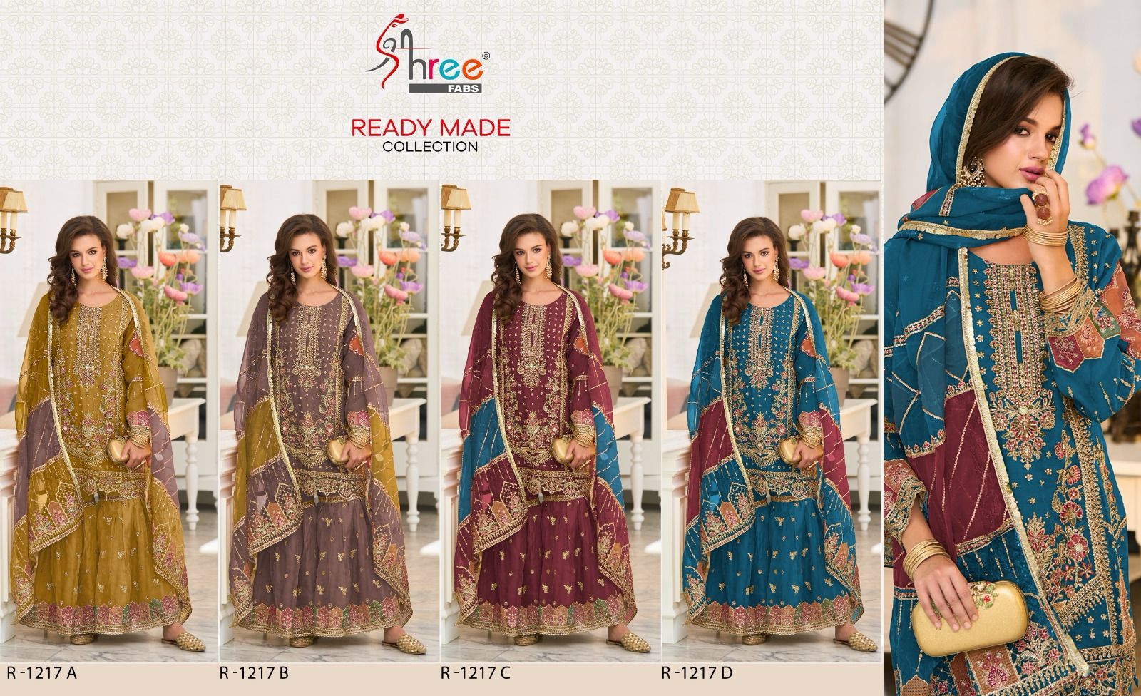1217 Shree Fabs Organza Pakistani Readymade Suits