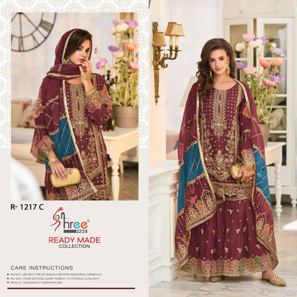 1217 Shree Fabs Organza Pakistani Readymade Suits