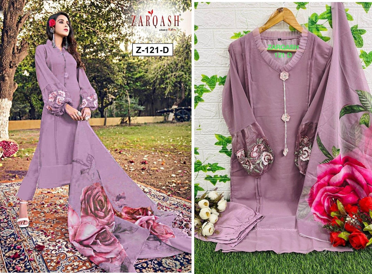 121 Zarqash Fox Georgette Pakistani Readymade Suits