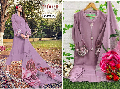 121 Zarqash Fox Georgette Pakistani Readymade Suits