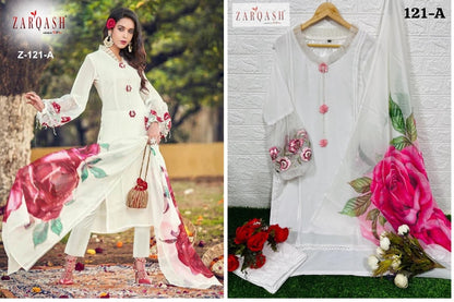 121 Zarqash Fox Georgette Pakistani Readymade Suits