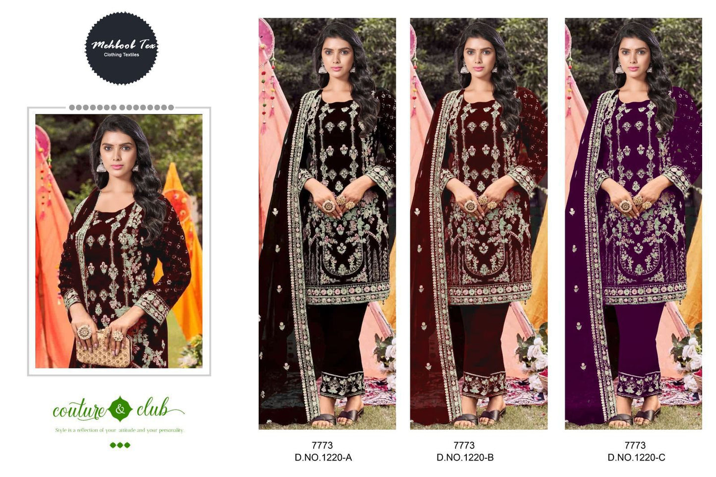 1220 Mehboob Tex Velvet Suits