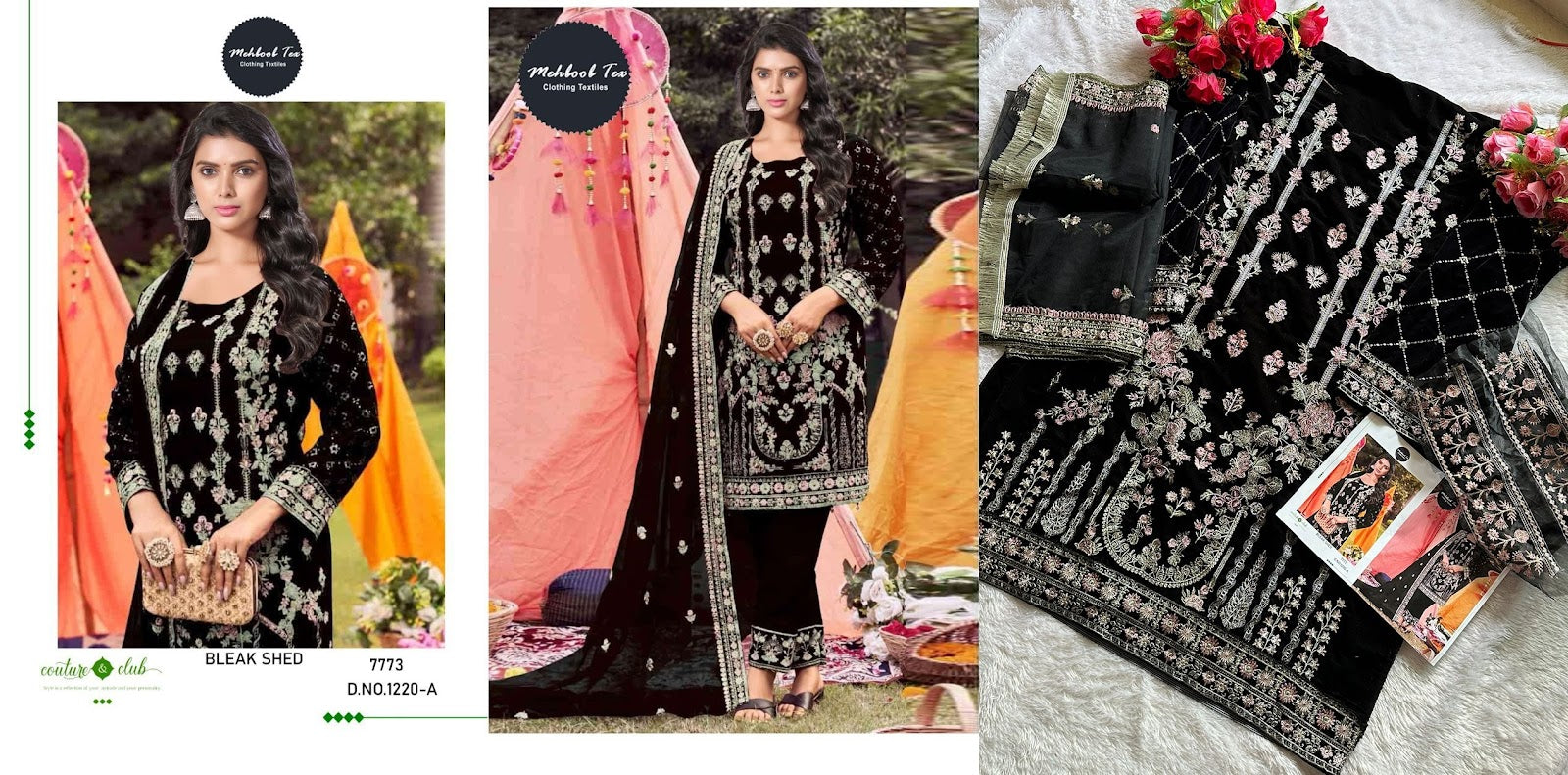 1220 Mehboob Tex Velvet Suits