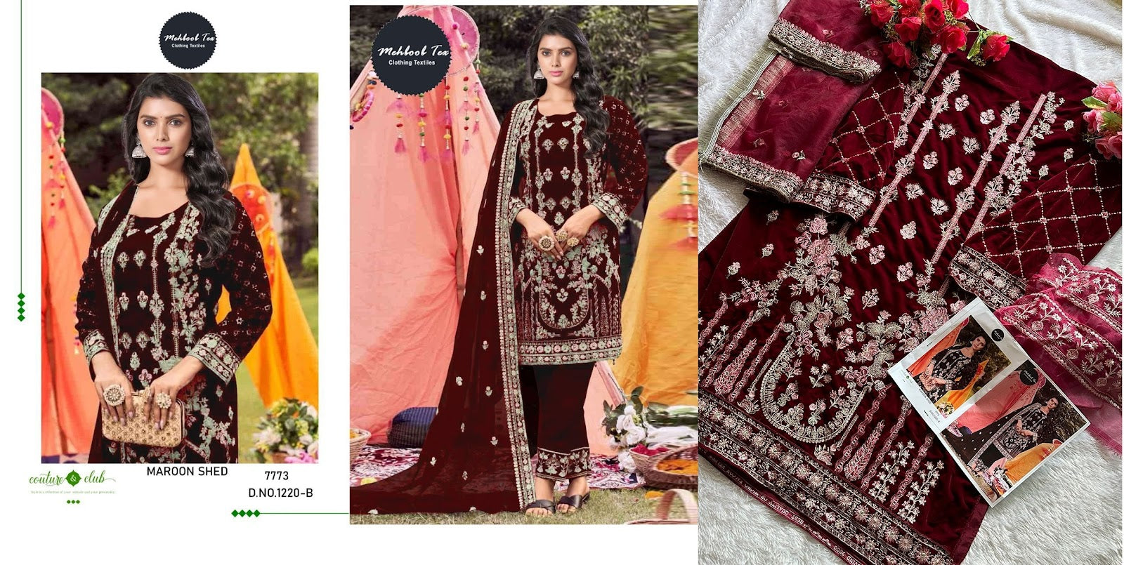 1220 Mehboob Tex Velvet Suits