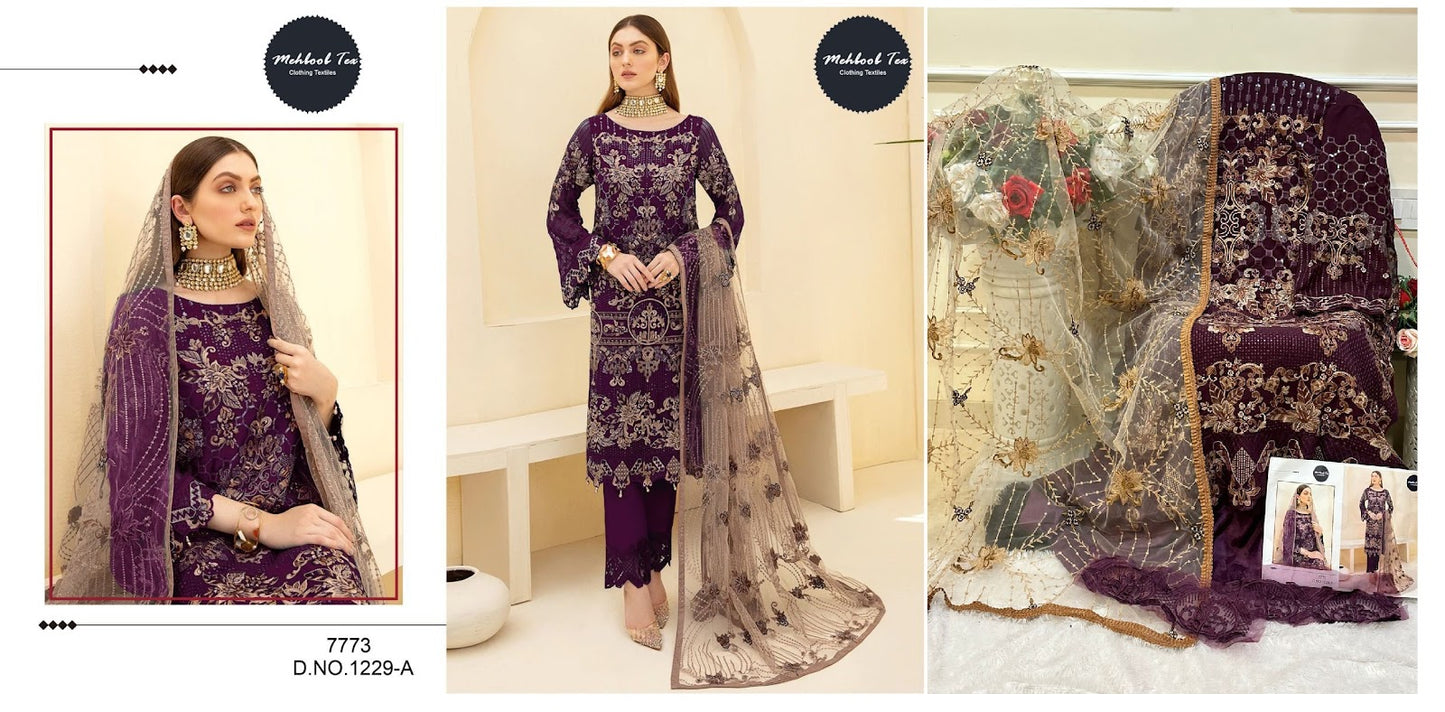 1229 Mehboob Tex Georgette Pakistani Salwar Suits