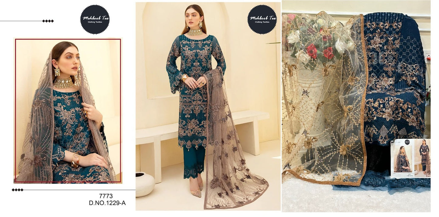 1229 Mehboob Tex Georgette Pakistani Salwar Suits