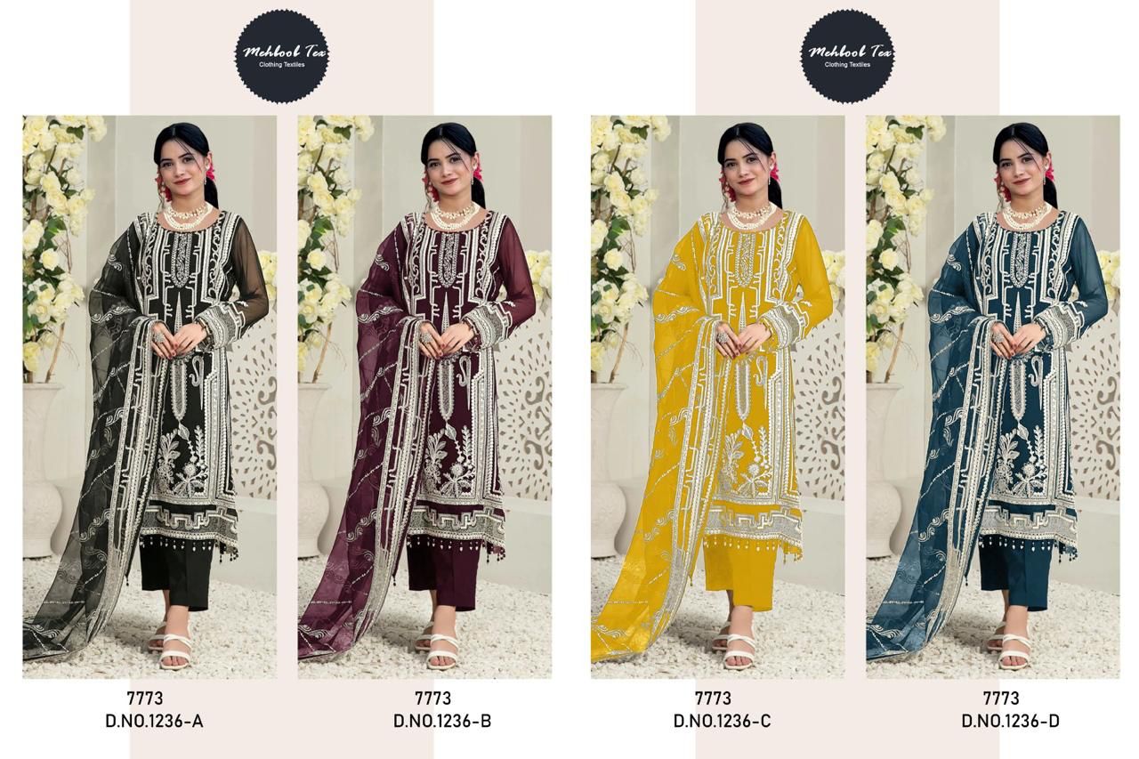 1236 Mehboob Tex Georgette Pakistani Salwar Suits