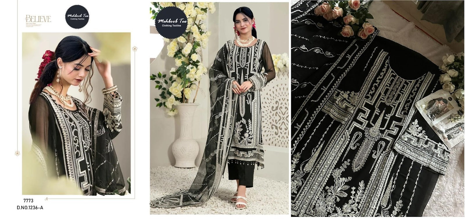1236 Mehboob Tex Georgette Pakistani Salwar Suits