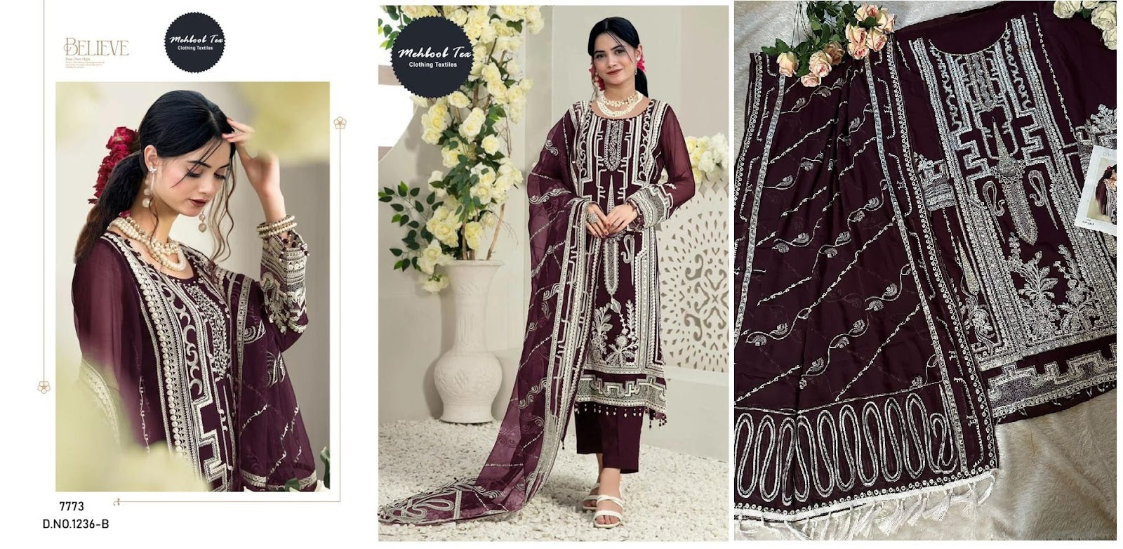 1236 Mehboob Tex Georgette Pakistani Salwar Suits