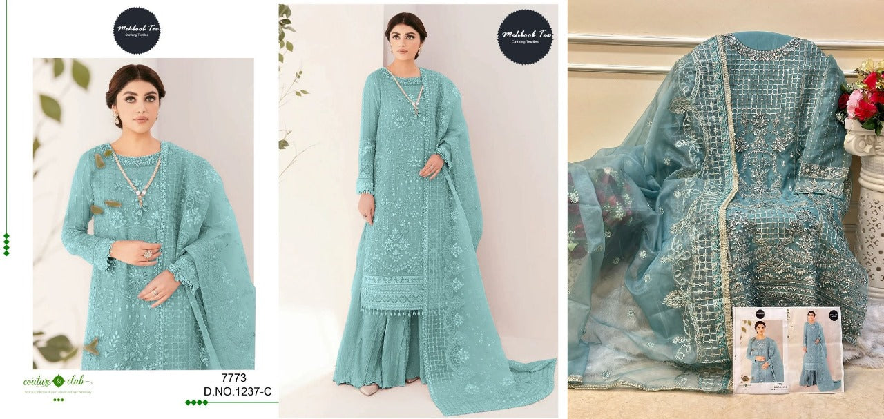 1237 Mehboob Tex Georgette Pakistani Salwar Suits