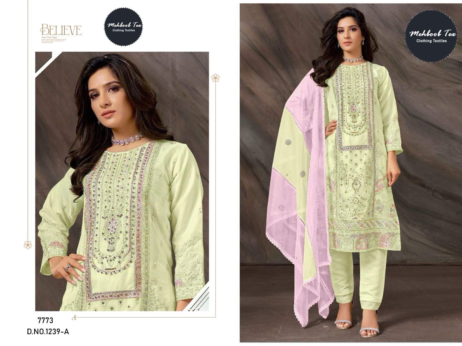 1239 Mehboob Tex Georgette Pakistani Salwar Suits