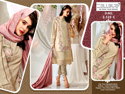 123 Zellbury Georgette Pakistani Readymade Suits