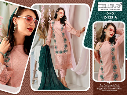 123 Zellbury Georgette Pakistani Readymade Suits