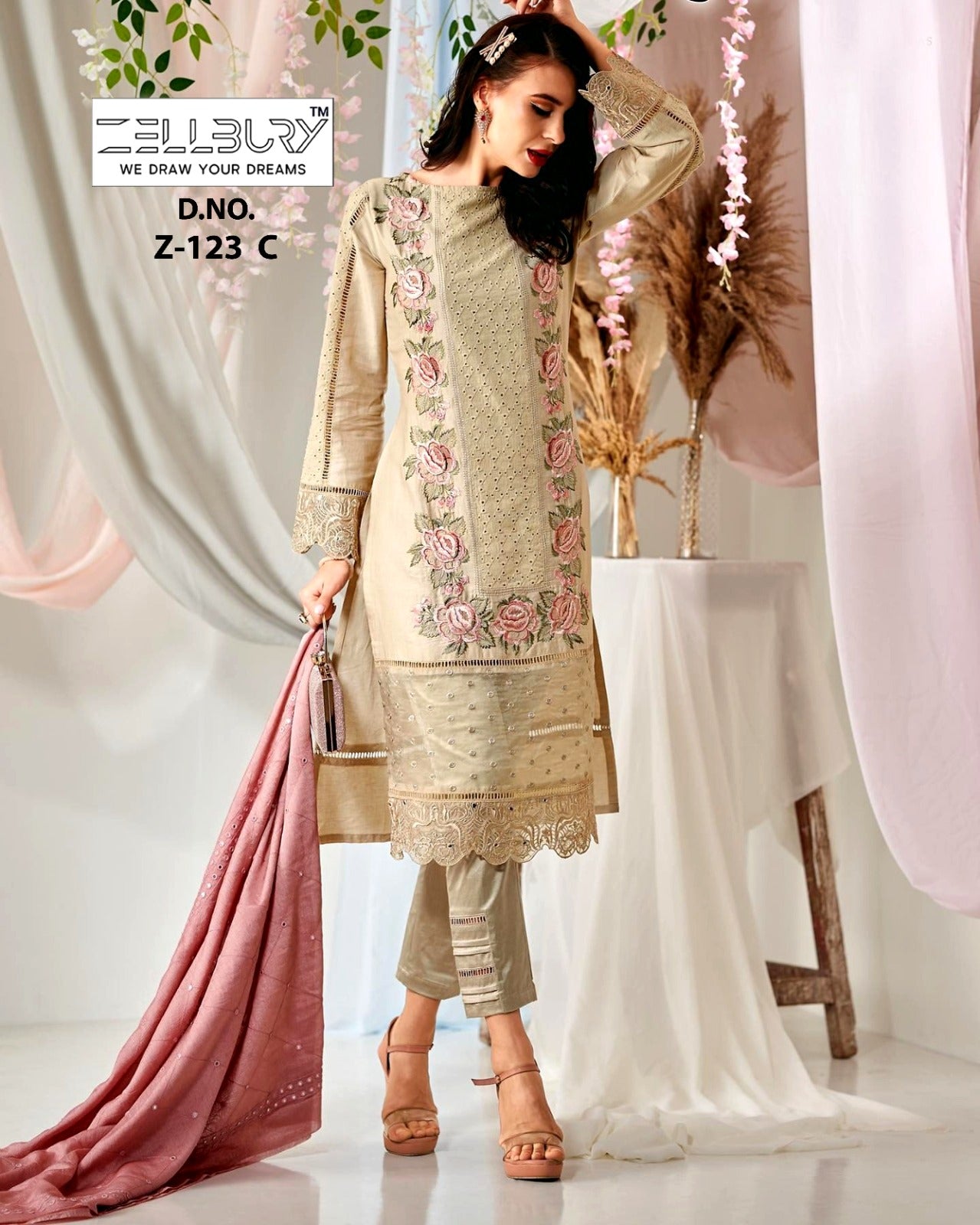 123 Zellbury Georgette Pakistani Readymade Suits – Kavya Style Plus