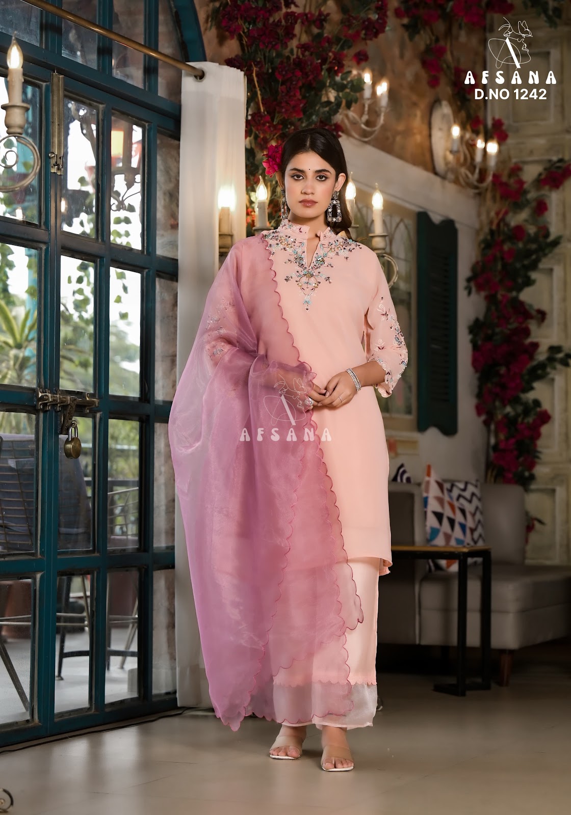 1242 Afsana Georgette Readymade Pant Style Suits