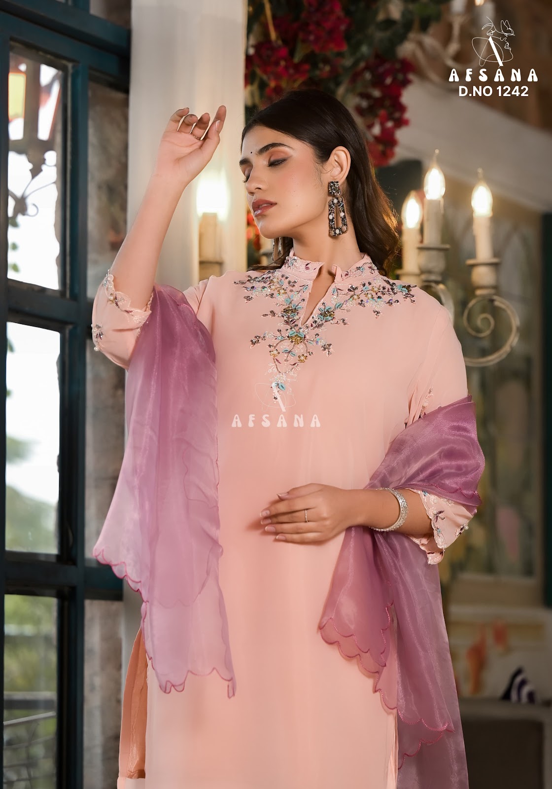 1242 Afsana Georgette Readymade Pant Style Suits