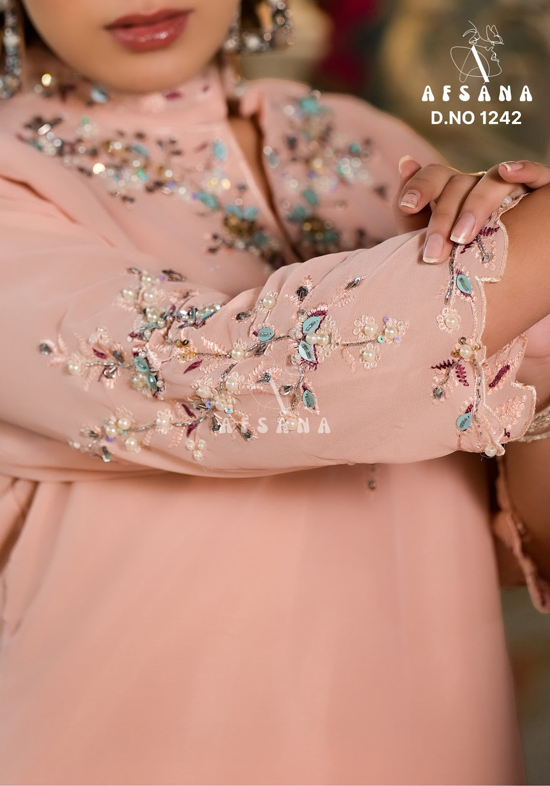 1242 Afsana Georgette Readymade Pant Style Suits
