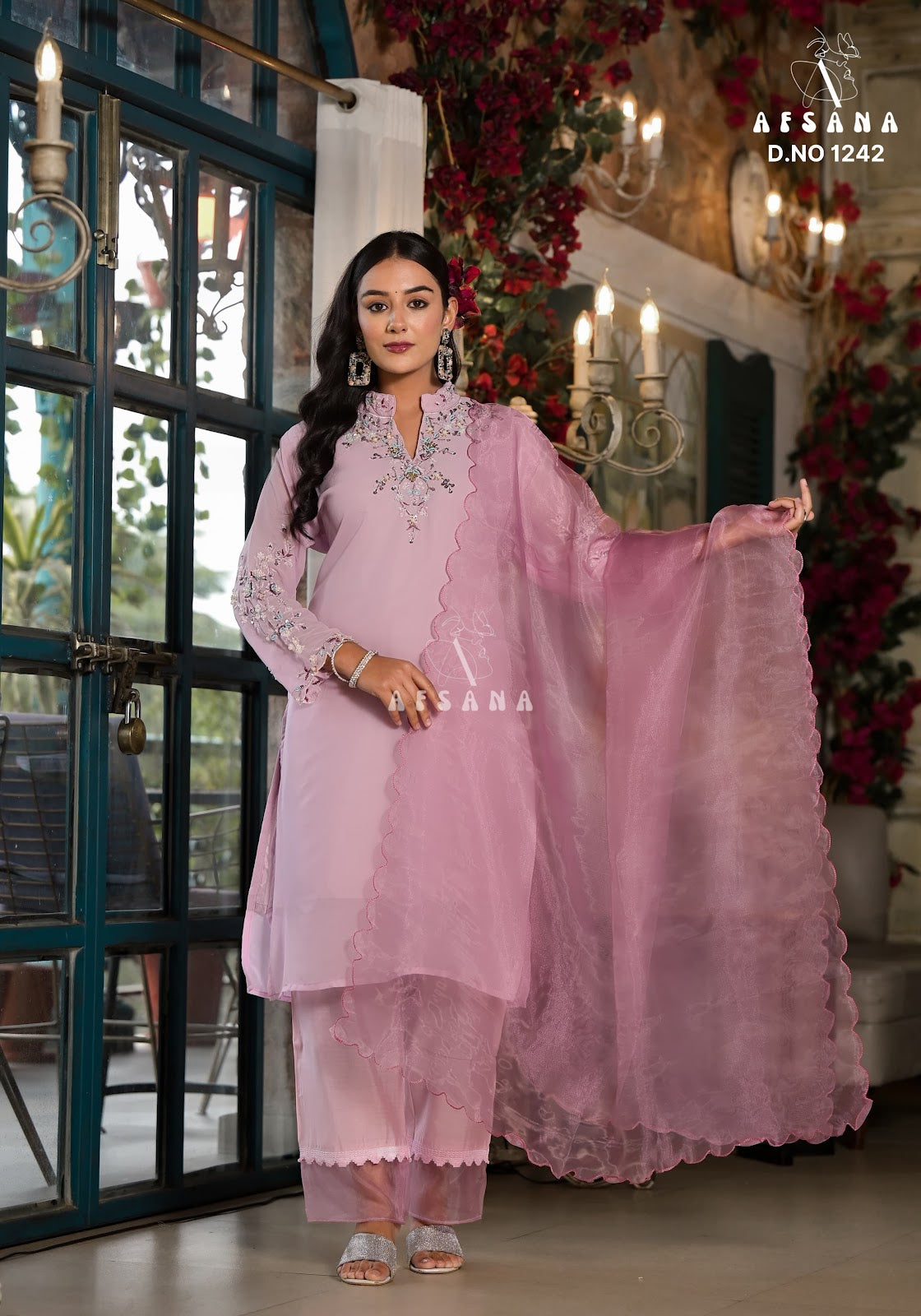 1242 Afsana Georgette Readymade Pant Style Suits