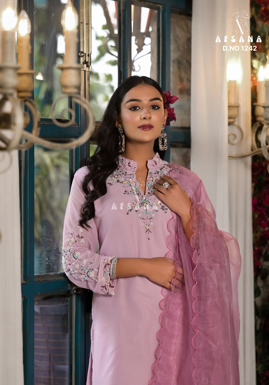 1242 Afsana Georgette Readymade Pant Style Suits