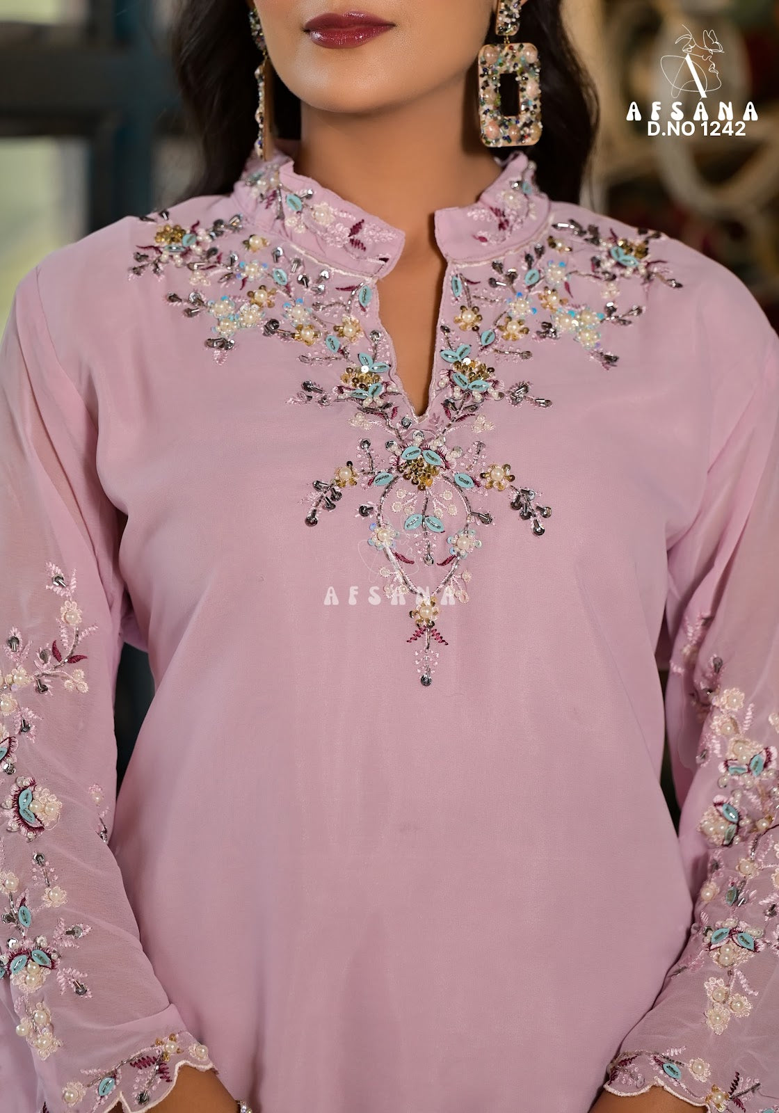 1242 Afsana Georgette Readymade Pant Style Suits