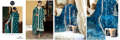 1242 Mehboob Tex Organza Pakistani Salwar Suits