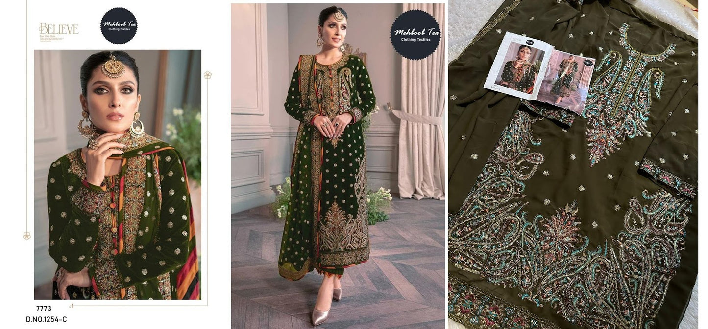 1254 Mehboob Tex Georgette Pakistani Salwar Suits