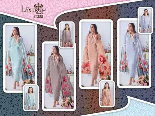 1258 2211 Laxuria Trendz Organza Pakistani Readymade Suits