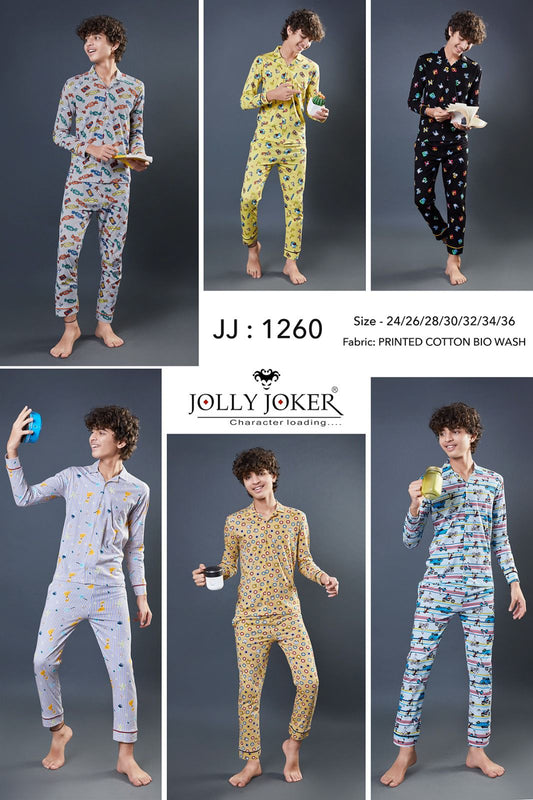 1260 Jolly Joker Cotton Boys Night Suits