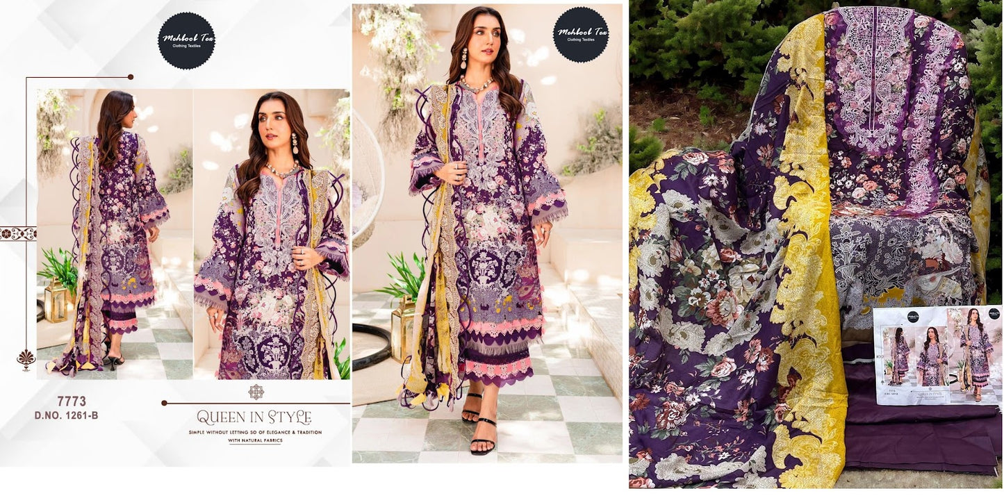 1261 Mehboob Tex Cotton Pakistani Patch Work Suits