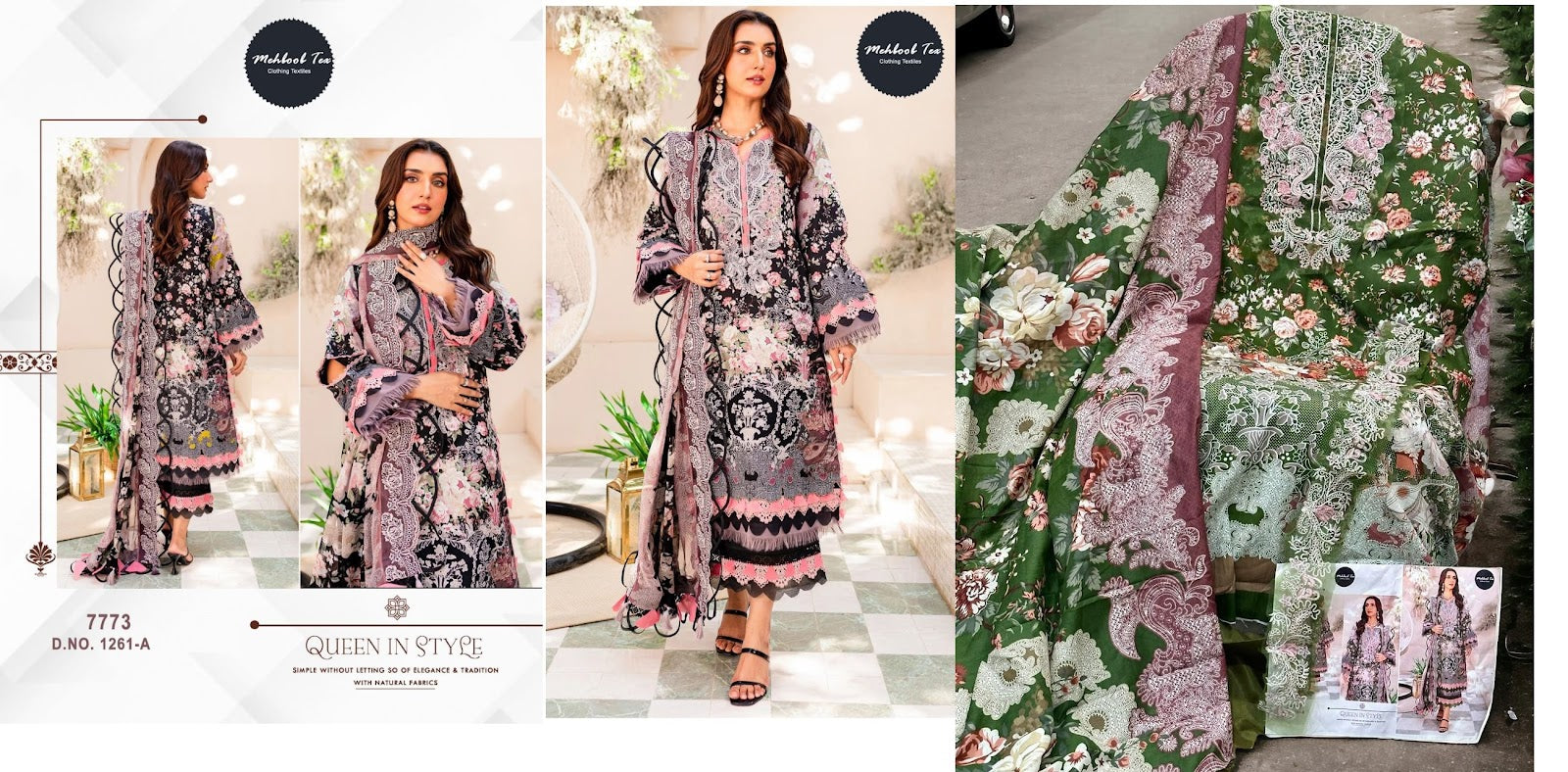 1261 Mehboob Tex Cotton Pakistani Patch Work Suits