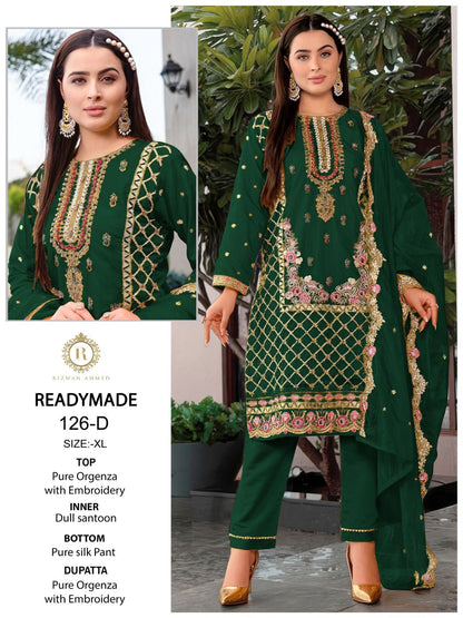 126 Rizwan Ahmed Organza Pakistani Readymade Suits
