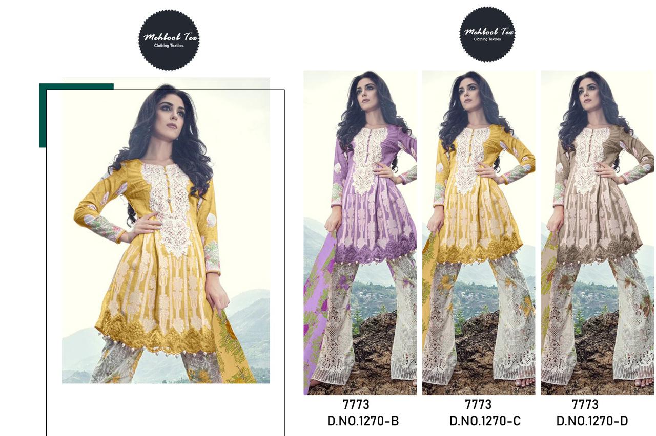 1270 Mehboob Tex Pure Cotton Pakistani Patch Work Suits