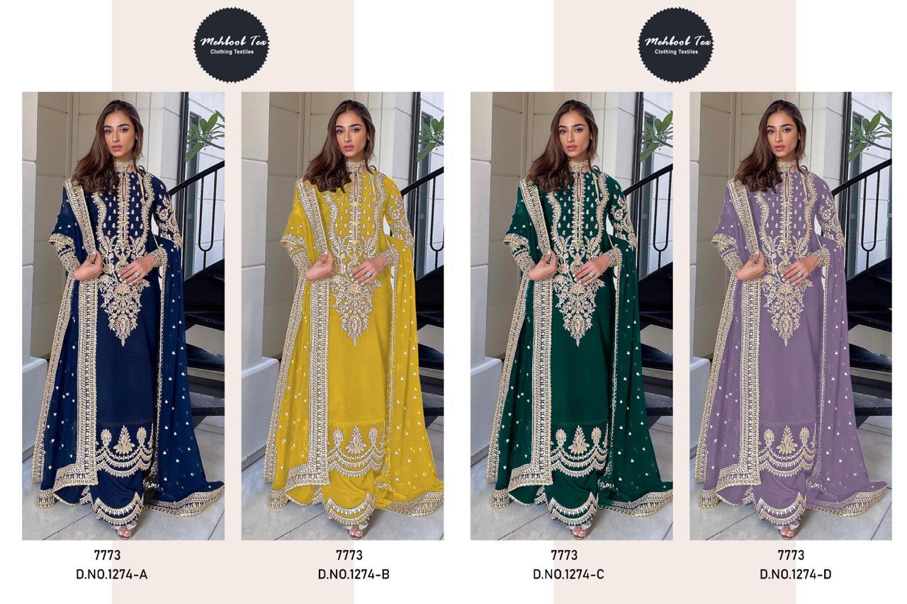 1274 Mehboob Tex Georgette Pakistani Salwar Suits