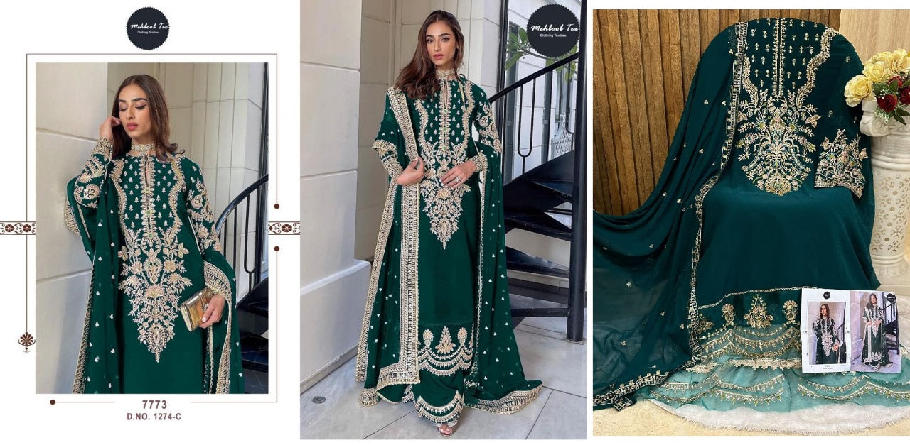 1274 Mehboob Tex Georgette Pakistani Salwar Suits