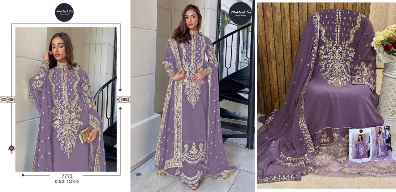 1274 Mehboob Tex Georgette Pakistani Salwar Suits