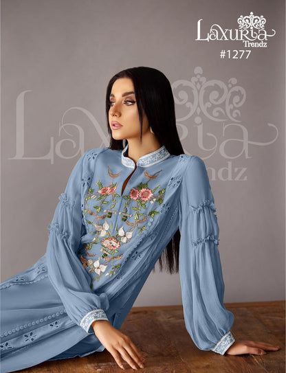 1277-New Laxuria Trendz Fox Georgette Pakistani Readymade Suits