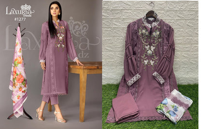 1277-New Laxuria Trendz Fox Georgette Pakistani Readymade Suits