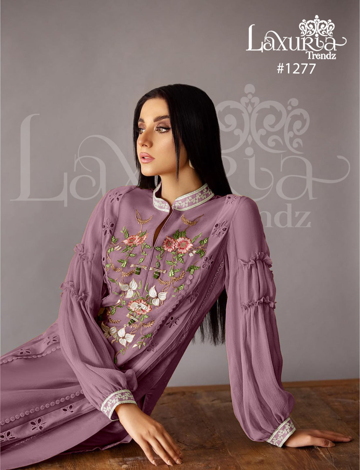 1277-New Laxuria Trendz Fox Georgette Pakistani Readymade Suits
