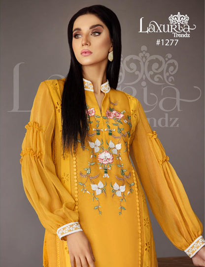 1277-New Laxuria Trendz Fox Georgette Pakistani Readymade Suits