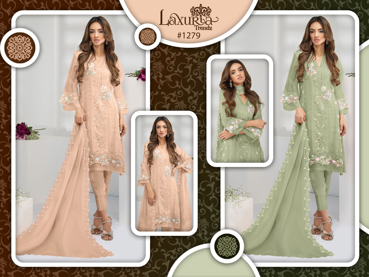 1279 Laxuria Trendz Georgette Pakistani Readymade Suits