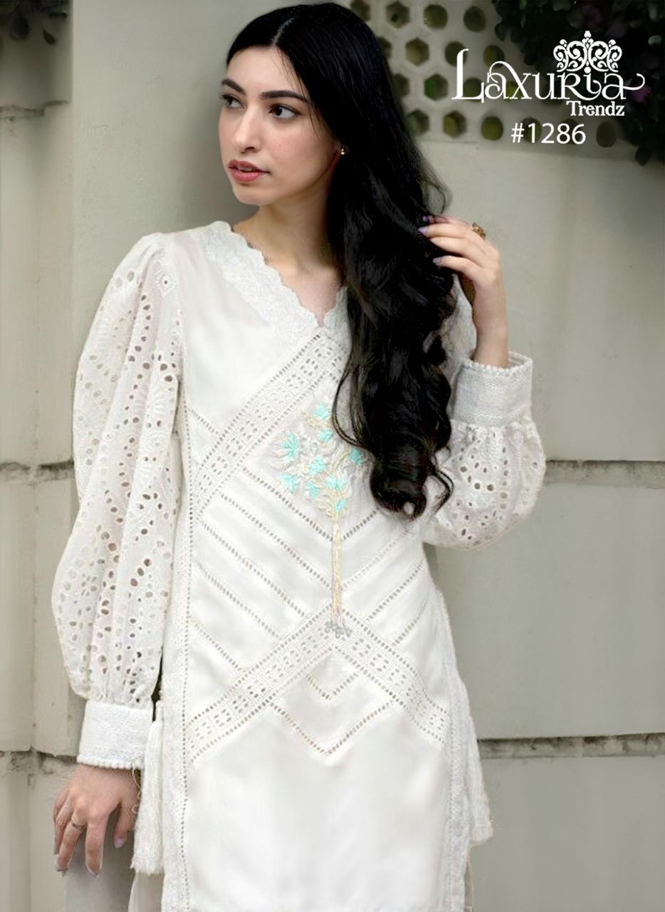 1286 New Laxuria Trendz Fox Georgette Pakistani Readymade Suits