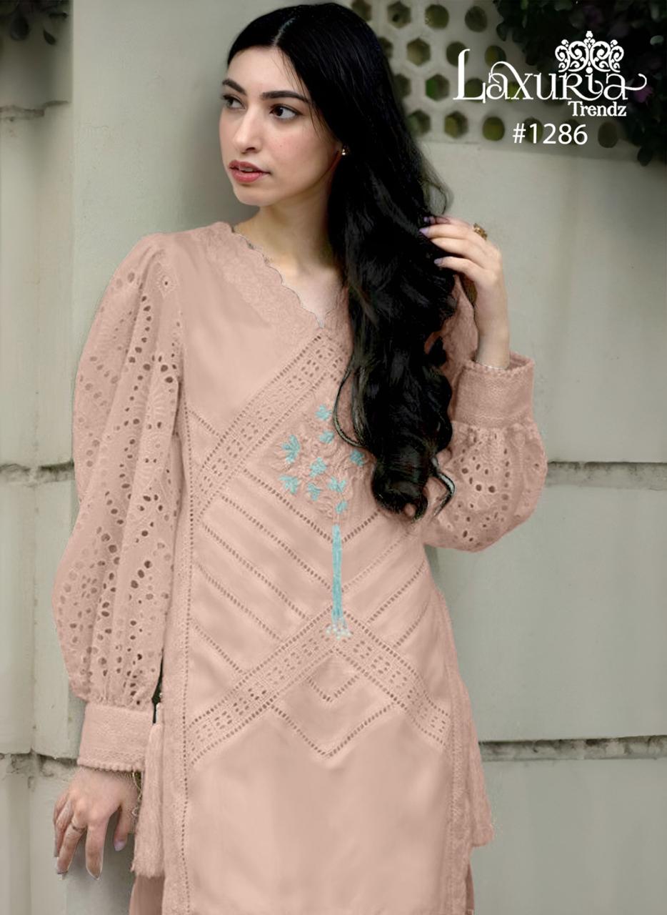 1286 New Laxuria Trendz Fox Georgette Pakistani Readymade Suits