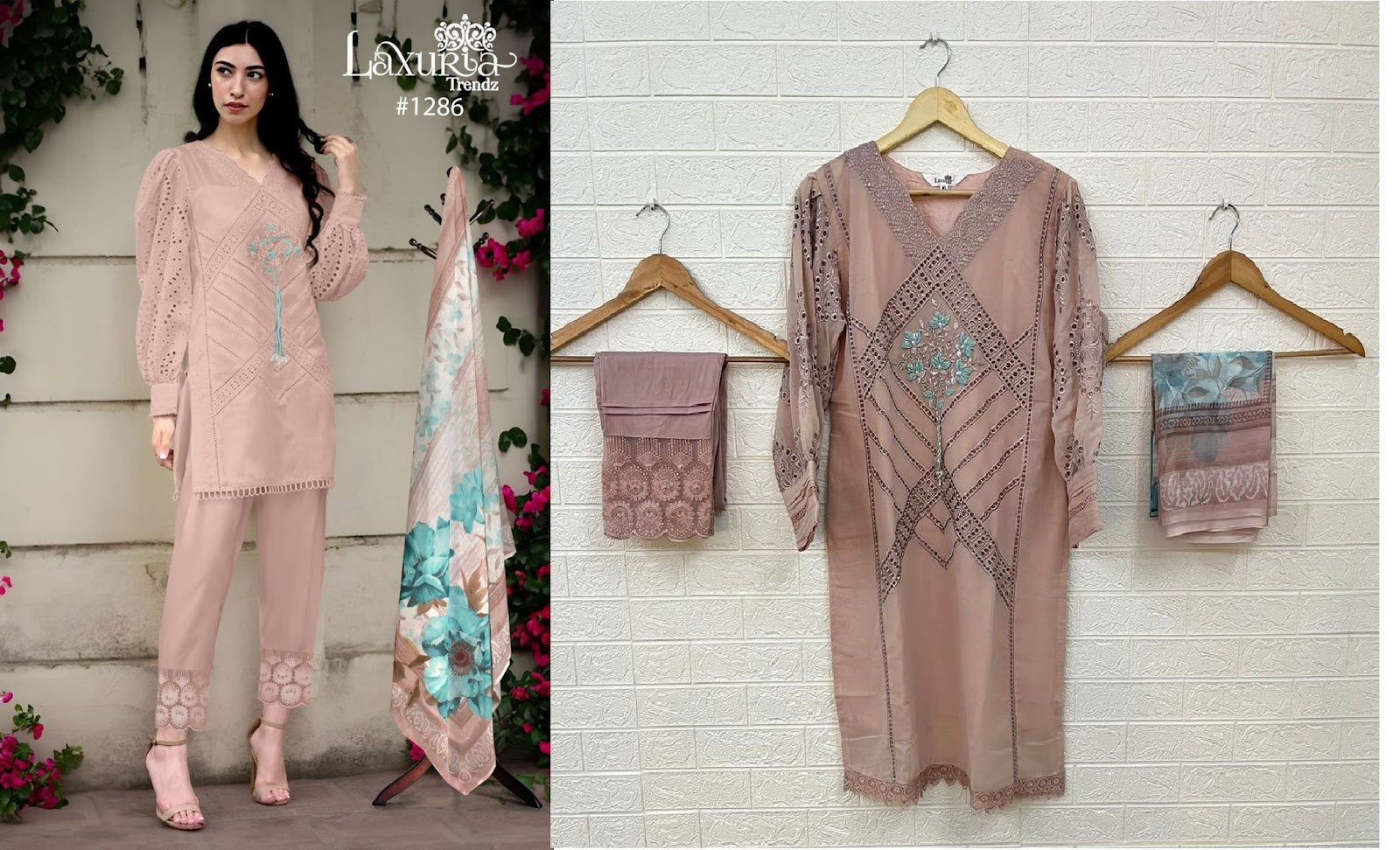 1286 New Laxuria Trendz Fox Georgette Pakistani Readymade Suits