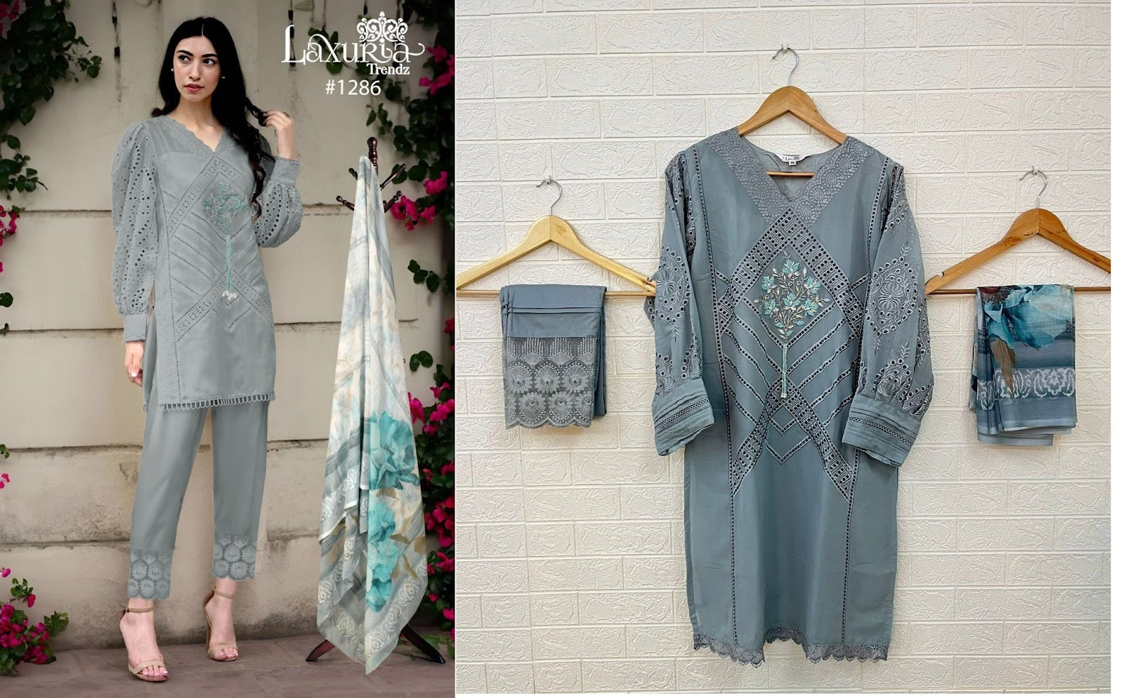 1286 New Laxuria Trendz Fox Georgette Pakistani Readymade Suits