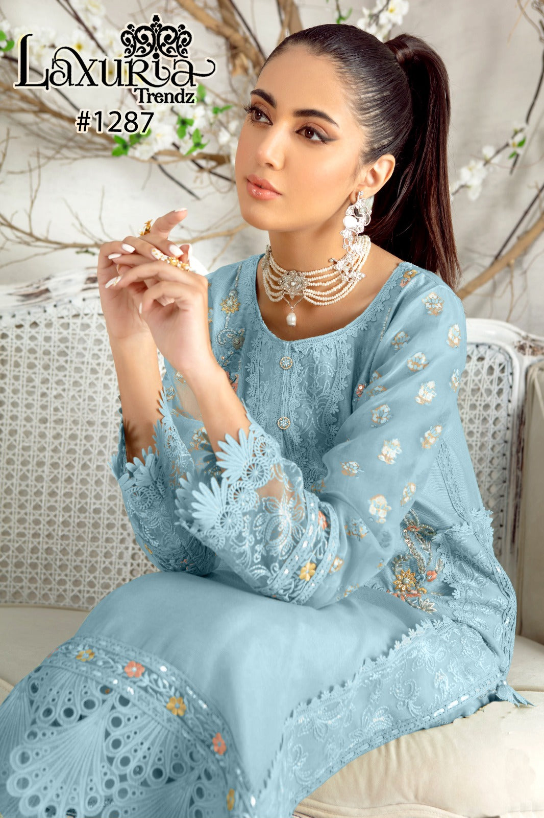 1287 Laxuria Trendz Georgette Pakistani Readymade Suits