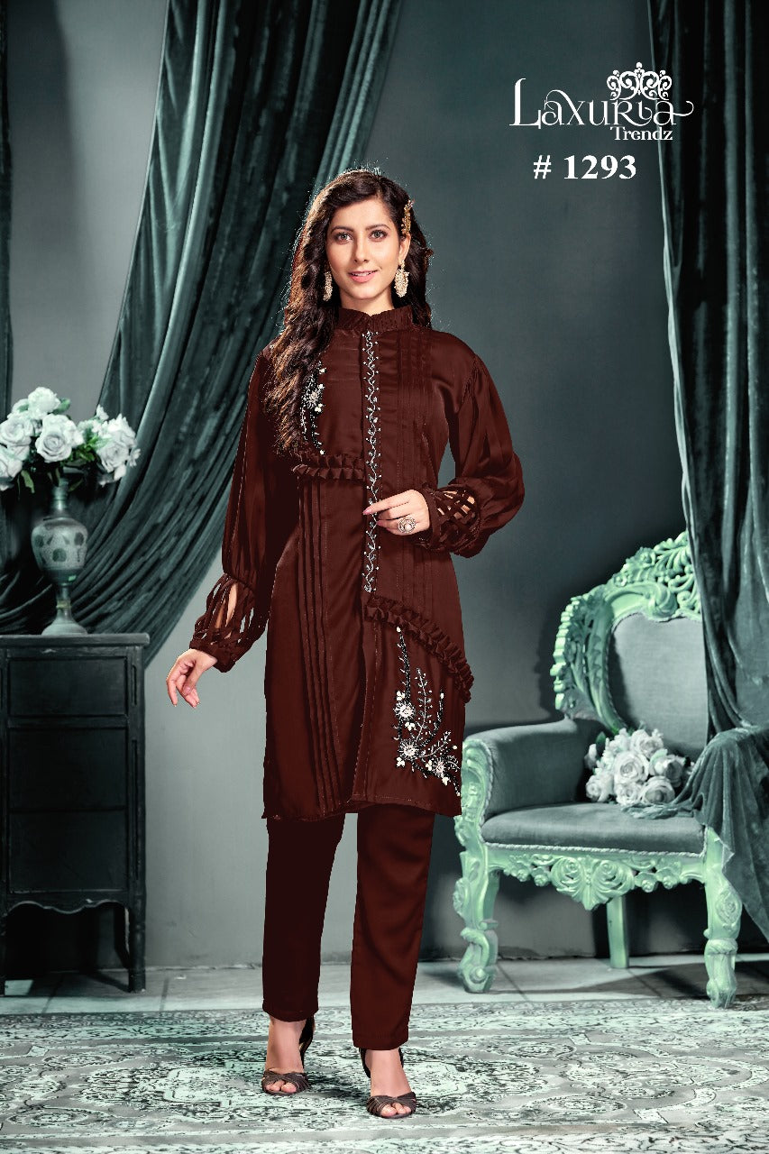 1293-New Laxuria Trendz Bsy Satin Co Ord Set